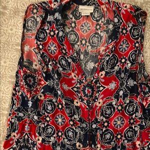 Women's Red, white, and blue Patterned Top